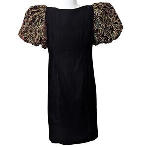 Vintage Jessica Howard Velvet Puff Sleeve Dress